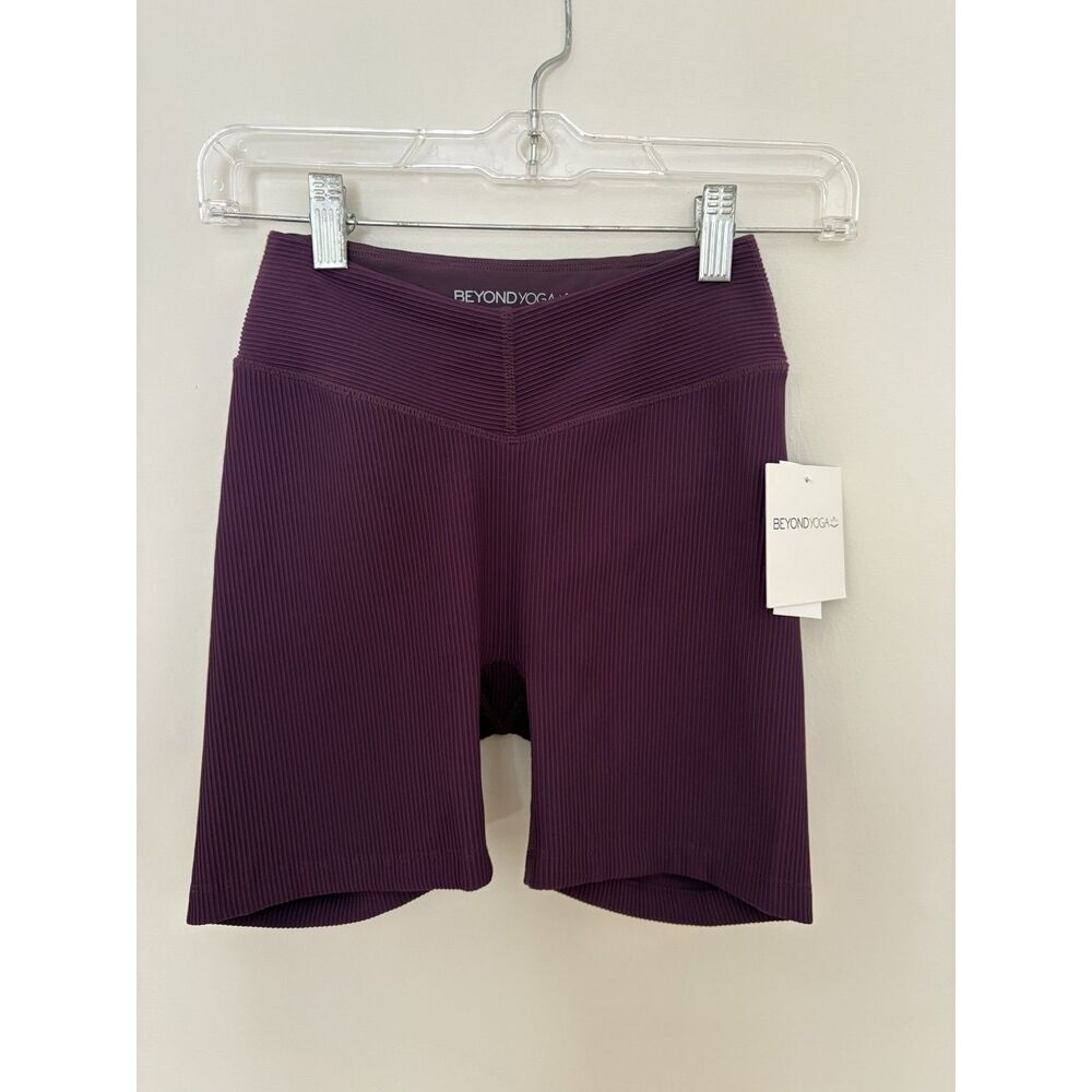 Beyond Yoga XS - NWT biker athletic workout shorts, purple